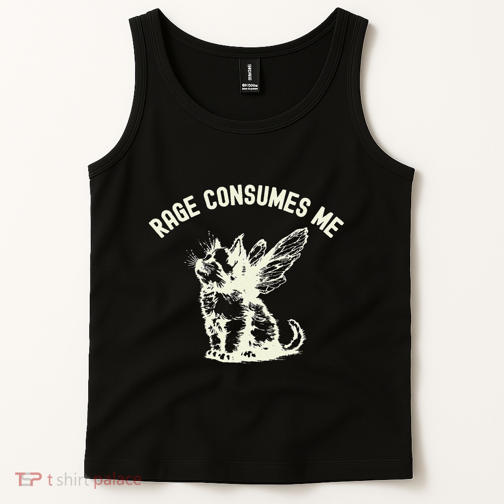 Rage Consumes Me Cat Flower Cute Kitty Cat Meme Tank Top