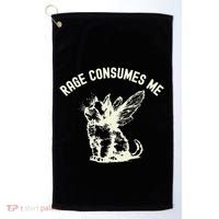 Rage Consumes Me Cat Flower Cute Kitty Cat Meme Golf Towel thumb 0
