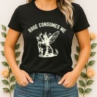 Rage Consumes Me Cat Flower Cute Kitty Cat Meme Women's T-Shirt thumb 2