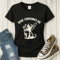 Rage Consumes Me Cat Flower Cute Kitty Cat Meme Women's T-Shirt thumb 3