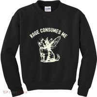 Rage Consumes Me Cat Flower Cute Kitty Cat Meme Kids Sweatshirt thumb 0