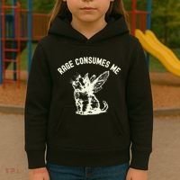 Rage Consumes Me Cat Flower Cute Kitty Cat Meme Kids Hoodie thumb 3