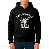 Rage Consumes Me Cat Flower Cute Kitty Cat Meme Kids Hoodie thumb 4