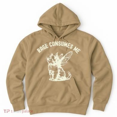 Rage Consumes Me Cat Flower Cute Kitty Cat Meme Hoodie