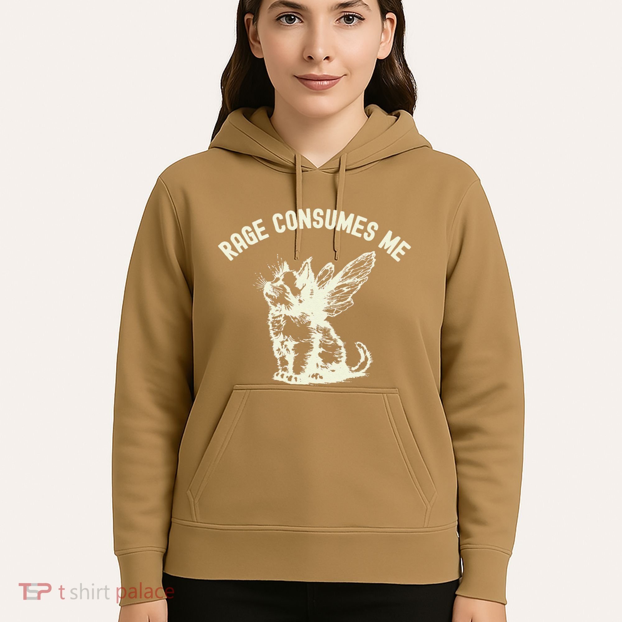 Rage Consumes Me Cat Flower Cute Kitty Cat Meme Hoodie