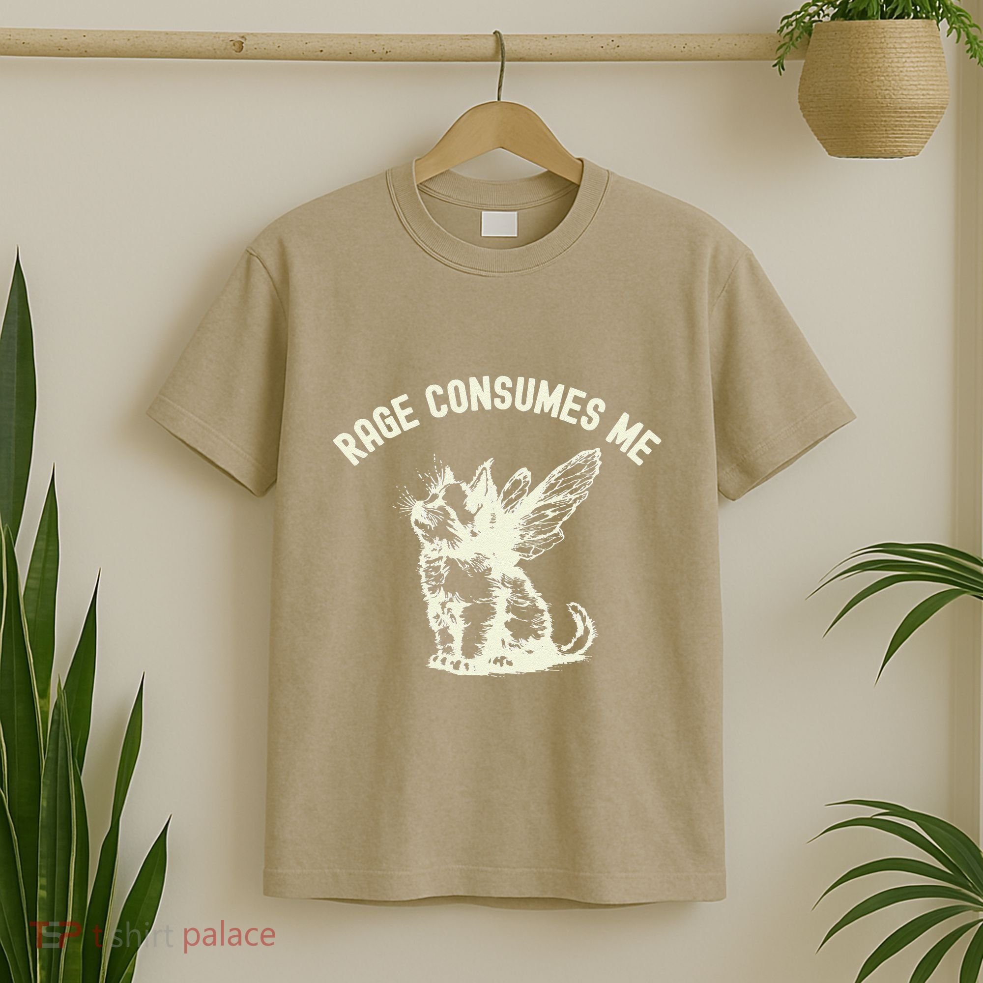 Rage Consumes Me Cat Flower Cute Kitty Cat Meme T-Shirt