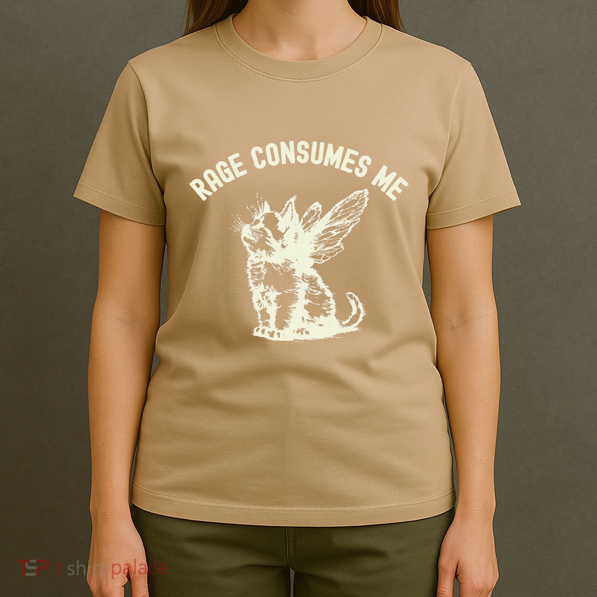 Rage Consumes Me Cat Flower Cute Kitty Cat Meme T-Shirt