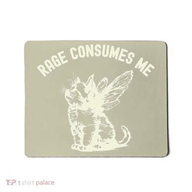 Rage Consumes Me Cat Flower Cute Kitty Cat Meme Mousepad