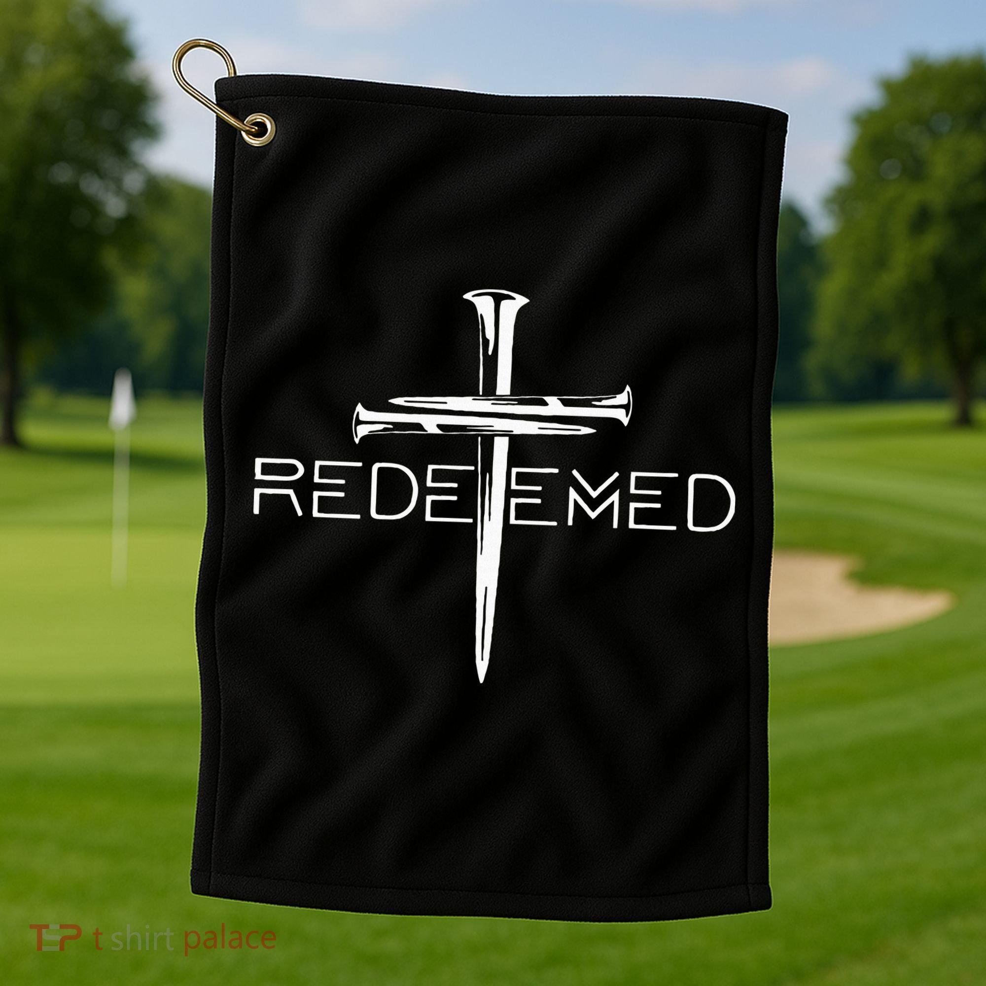 Redeemed Cross Nails Christian Apparel Christian Golf Towel