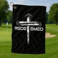 Redeemed Crucifixion Nails Golf Towel thumb 1