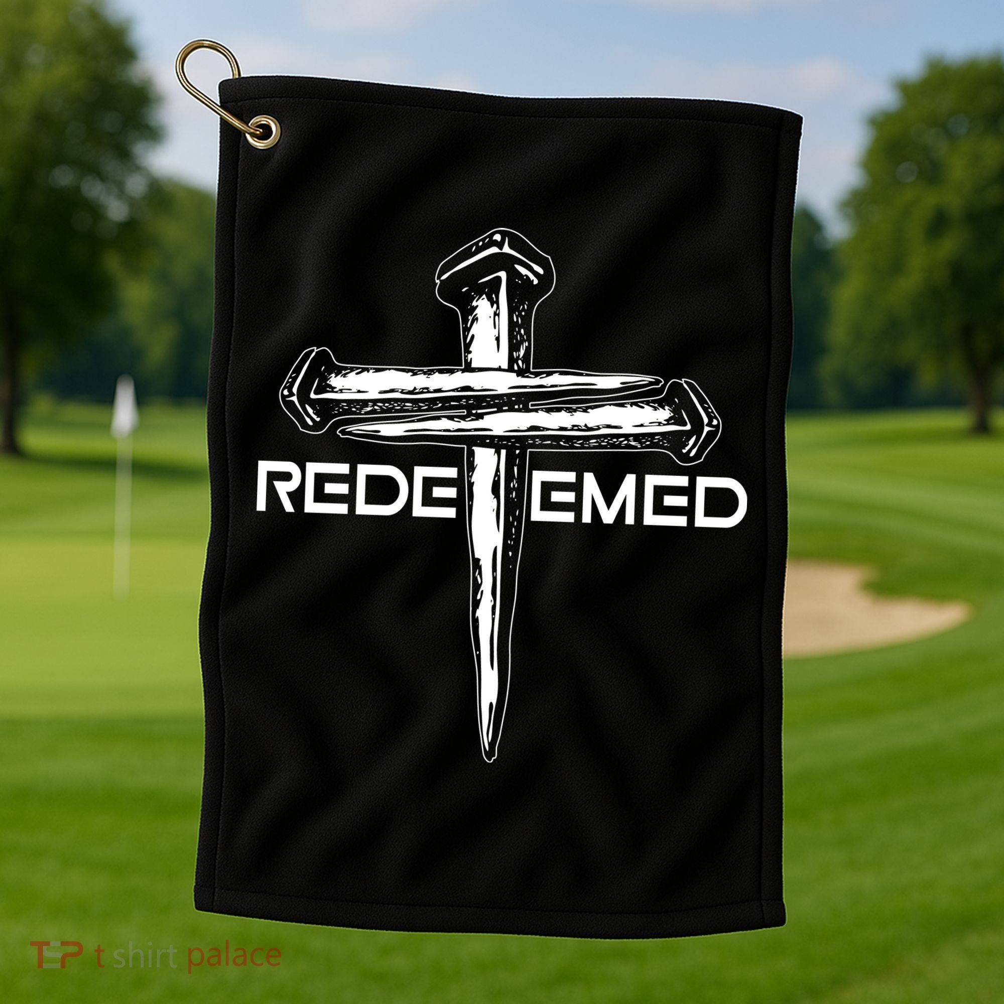 Redeemed Crucifixion Nails Golf Towel