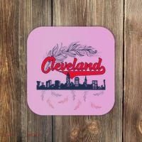Retro Cleveland Native American Tribe Feathers Gift Coaster thumb 0
