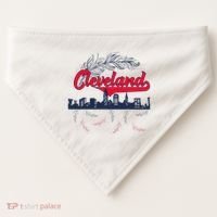 Retro Cleveland Native American Tribe Feathers Gift USA-Made Doggie Bandana thumb 0