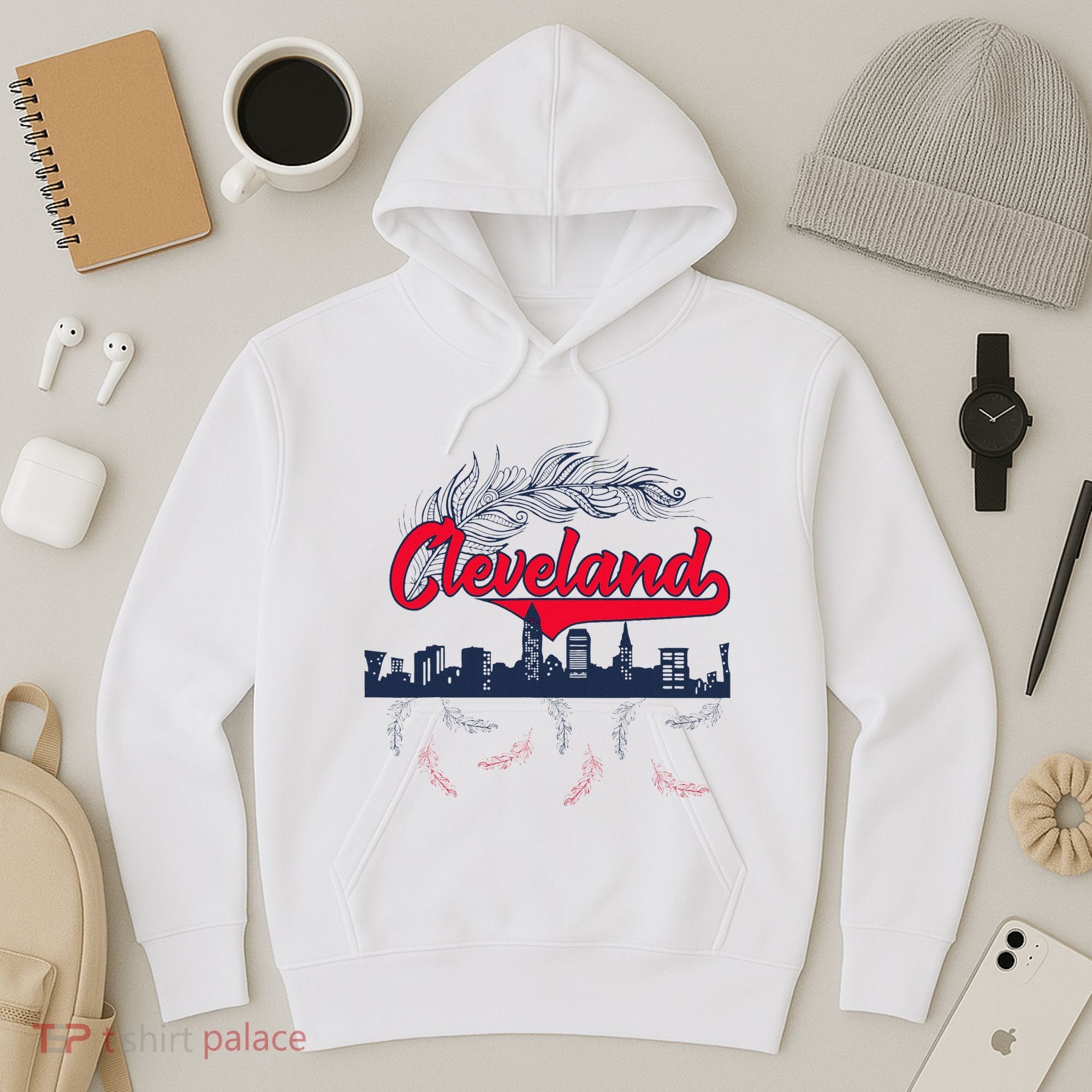 Retro Cleveland Native American Tribe Feathers Gift Hoodie
