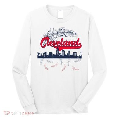 Retro Cleveland Native American Tribe Feathers Gift Long Sleeve Shirt
