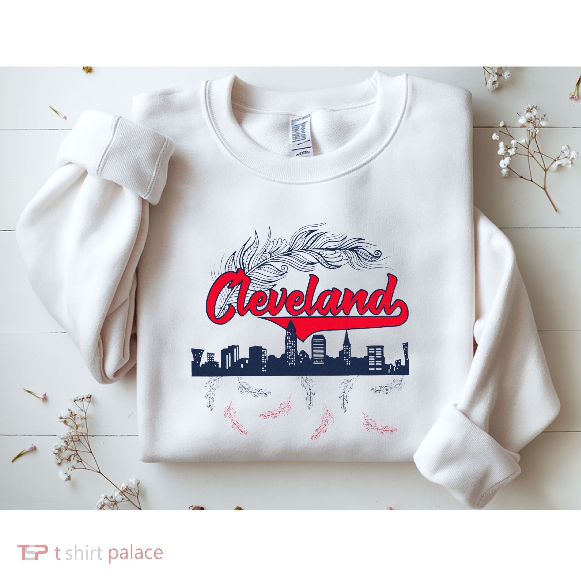 Retro Cleveland Native American Tribe Feathers Gift Sweatshirt