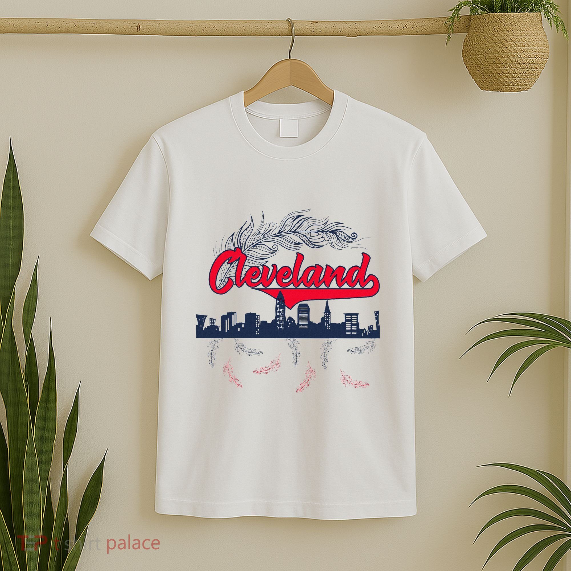 Retro Cleveland Native American Tribe Feathers Gift T-Shirt