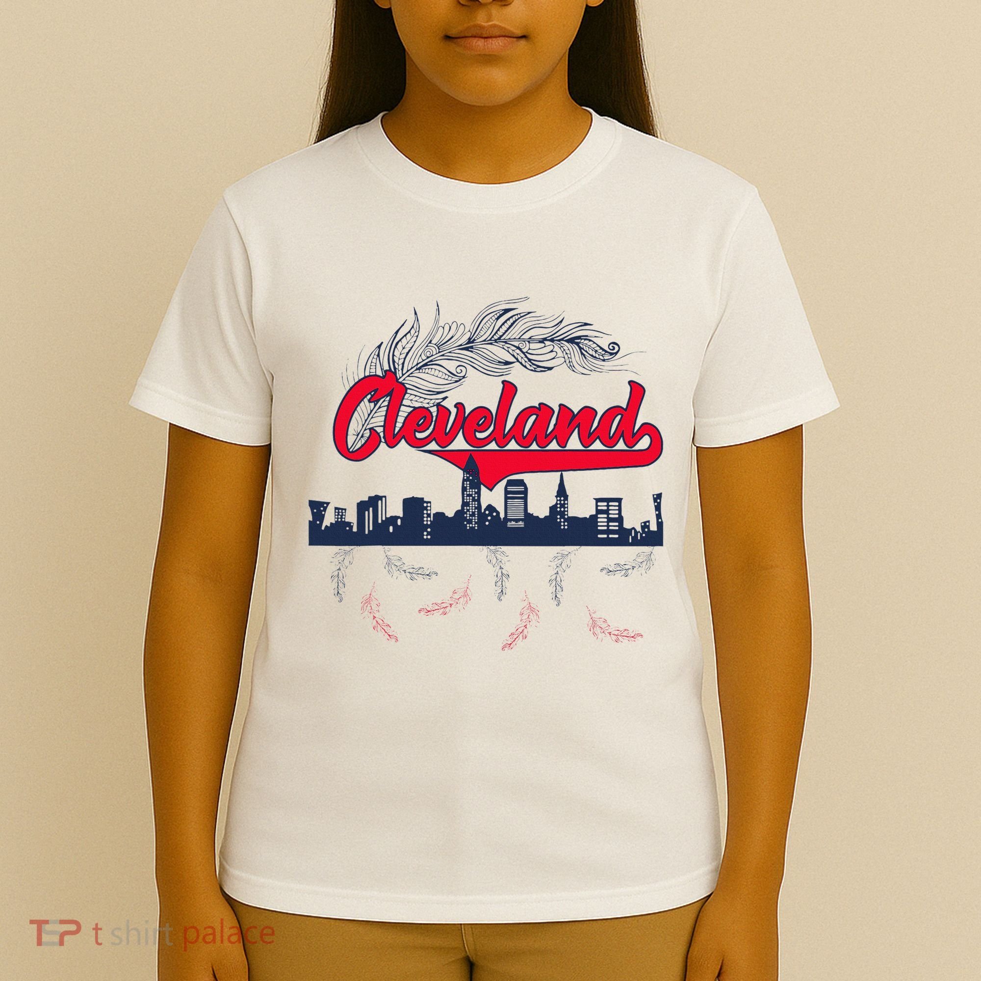 Retro Cleveland Native American Tribe Feathers Gift T-Shirt
