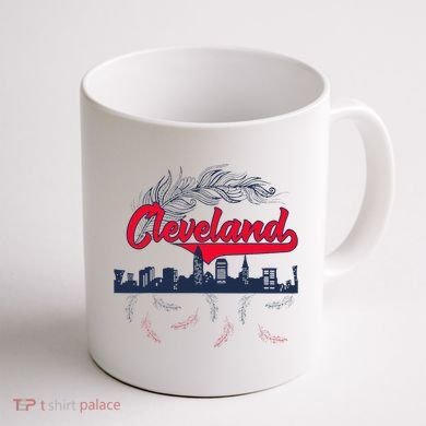 Retro Cleveland Native American Tribe Feathers Gift Coffee Mug back