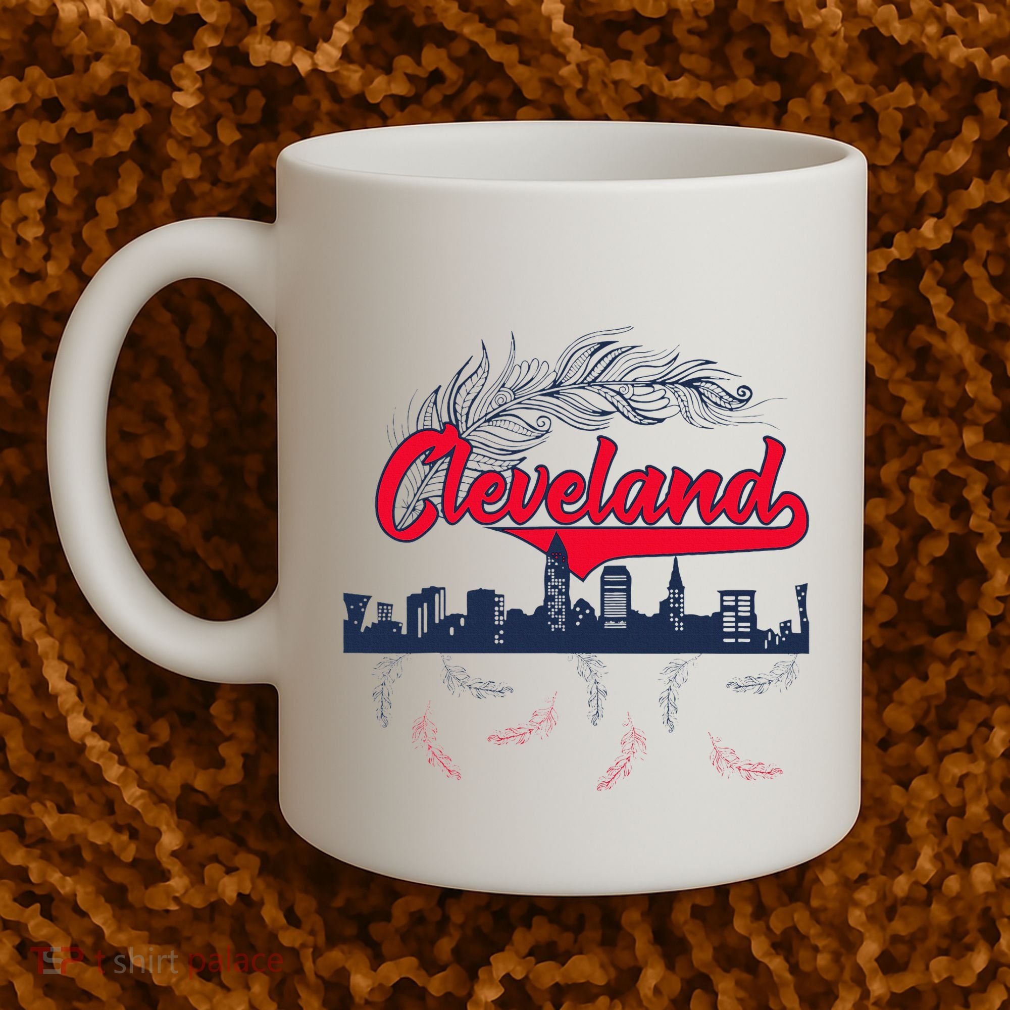 Retro Cleveland Native American Tribe Feathers Gift Coffee Mug