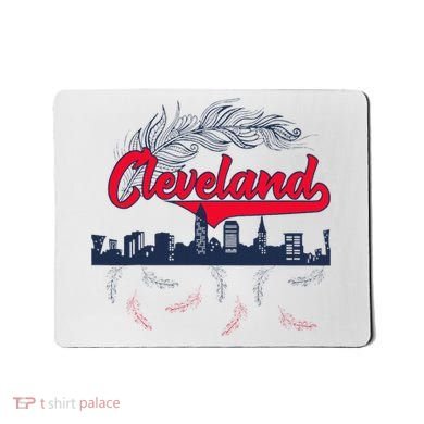 Retro Cleveland Native American Tribe Feathers Gift Mousepad