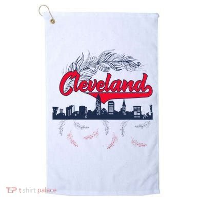 Retro Cleveland Native American Tribe Feathers Gift Golf Towel
