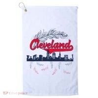 Retro Cleveland Native American Tribe Feathers Gift Golf Towel thumb 0