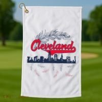 Retro Cleveland Native American Tribe Feathers Gift Golf Towel thumb 1