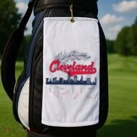 Retro Cleveland Native American Tribe Feathers Gift Golf Towel thumb 2