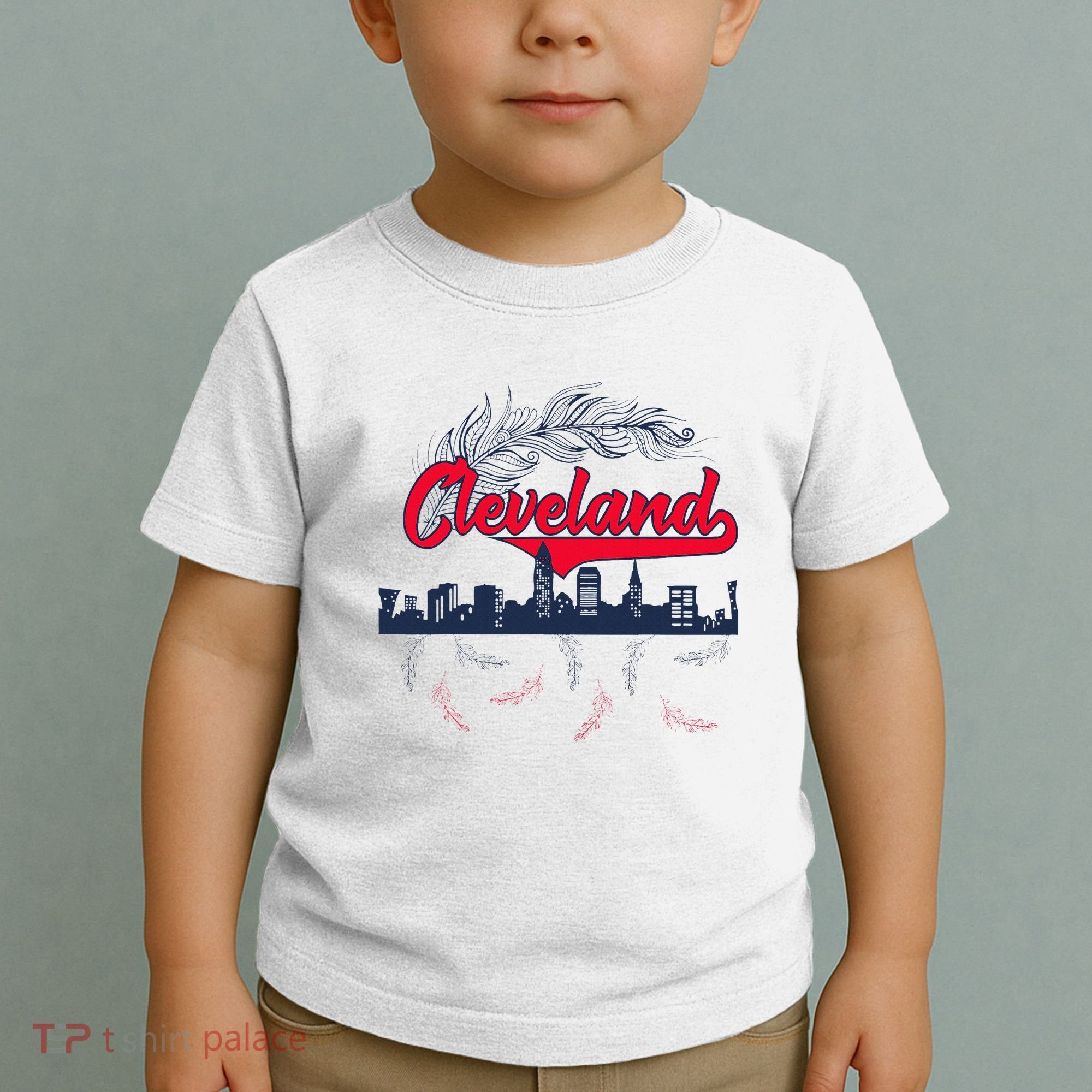 Retro Cleveland Native American Tribe Feathers Gift Toddler T-Shirt