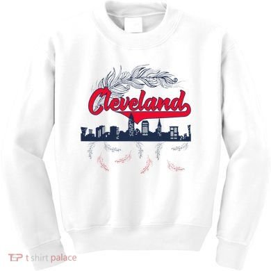 Retro Cleveland Native American Tribe Feathers Gift Kids Sweatshirt