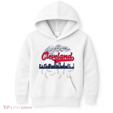 Retro Cleveland Native American Tribe Feathers Gift Kids Hoodie