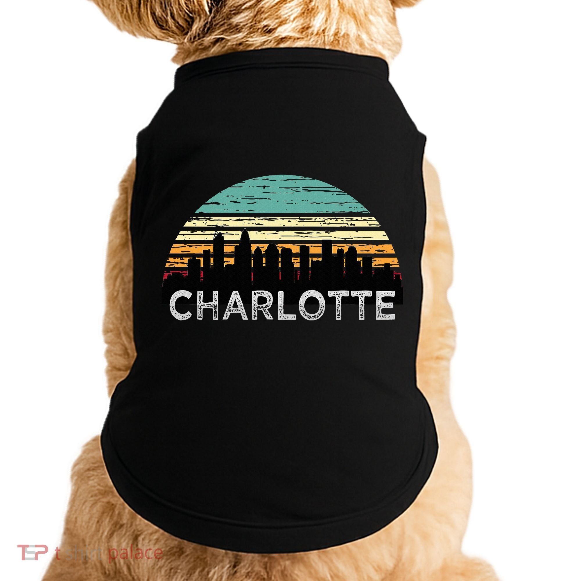Retro Charlotte North Carolina Print Skyline Doggie Tank