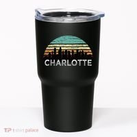 Retro Charlotte North Carolina Print Skyline Tumbler thumb 0