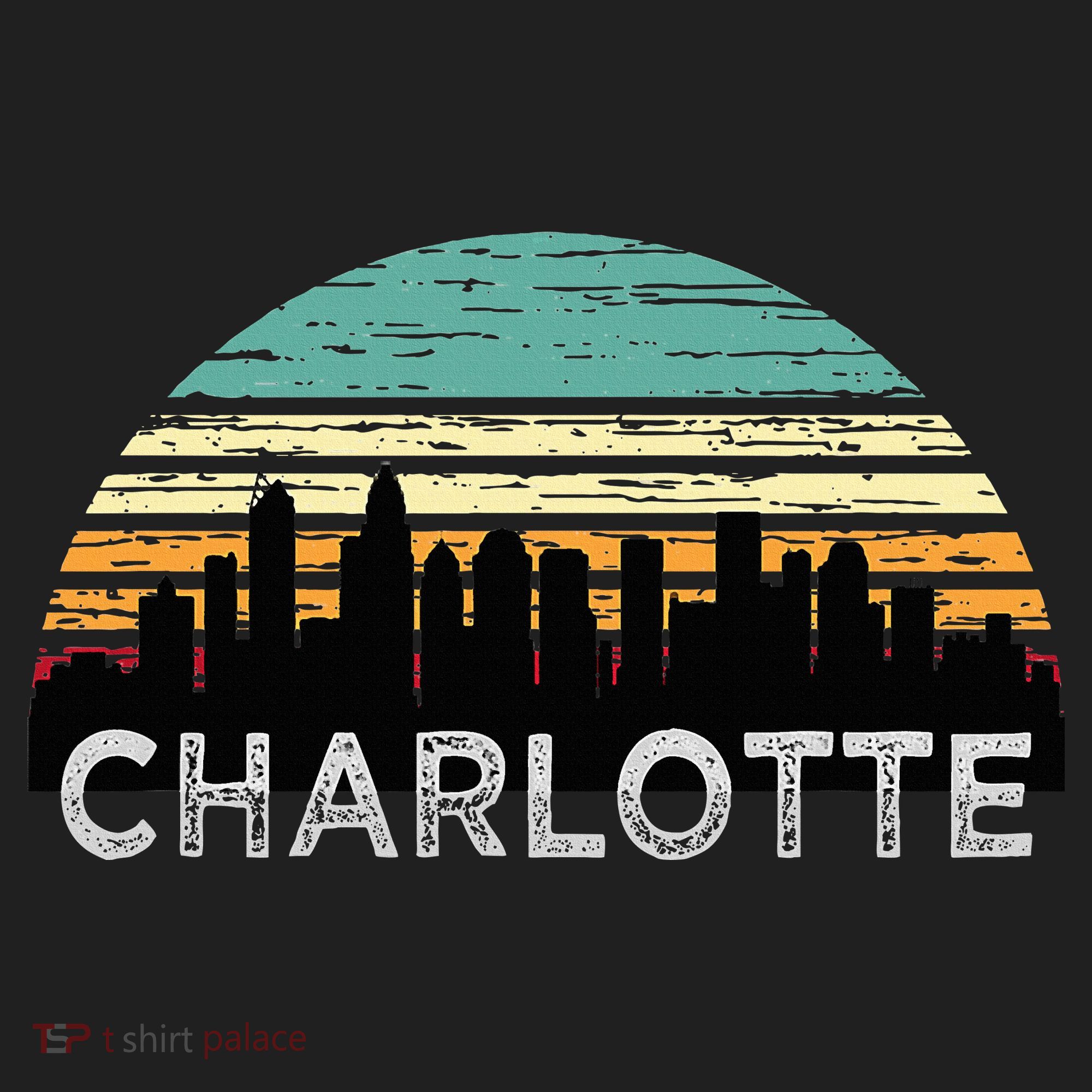 Retro Charlotte North Carolina Print Skyline Tumbler
