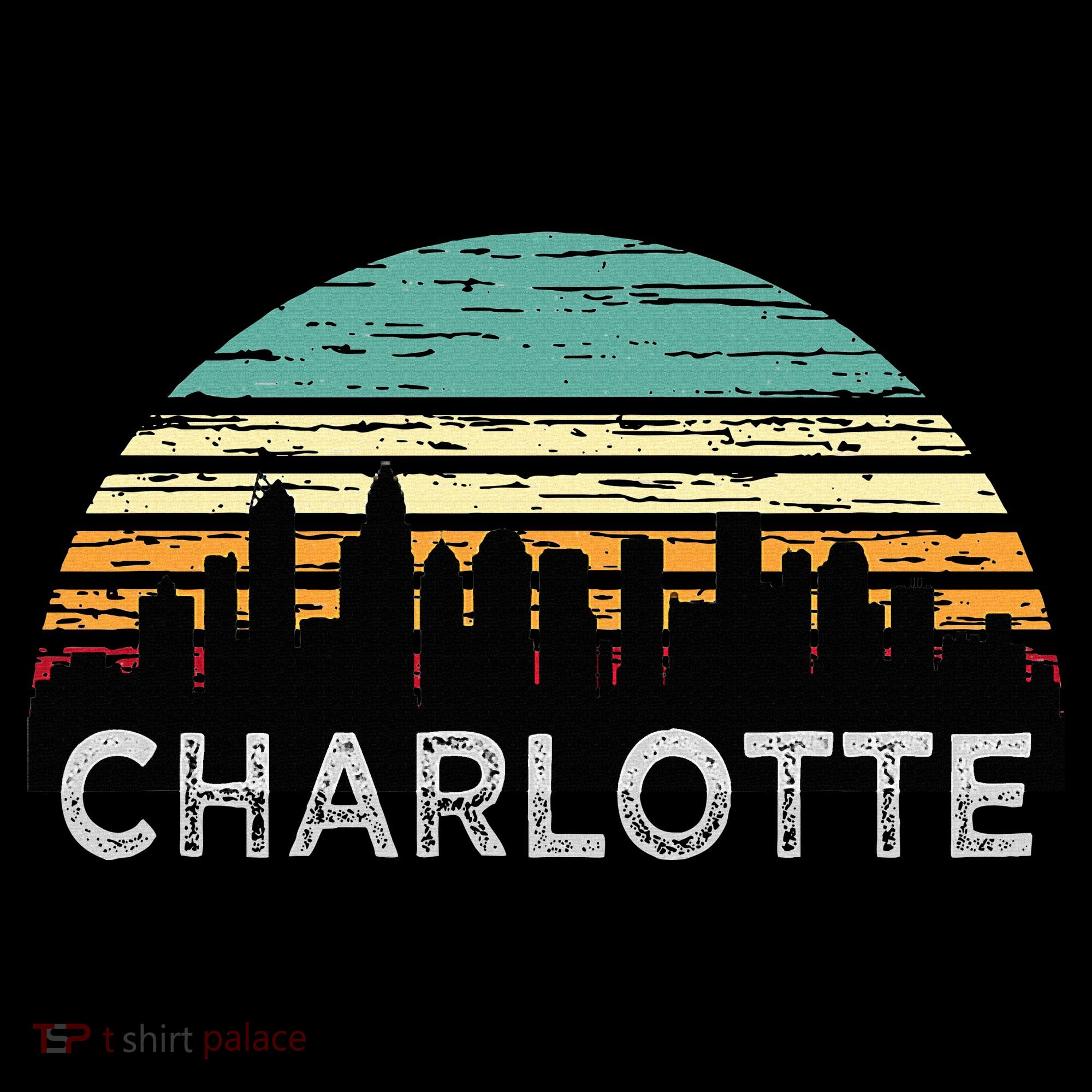 Retro Charlotte North Carolina Print Skyline Women's Tank Top