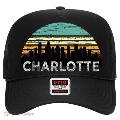 Retro Charlotte North Carolina Print Skyline Hat