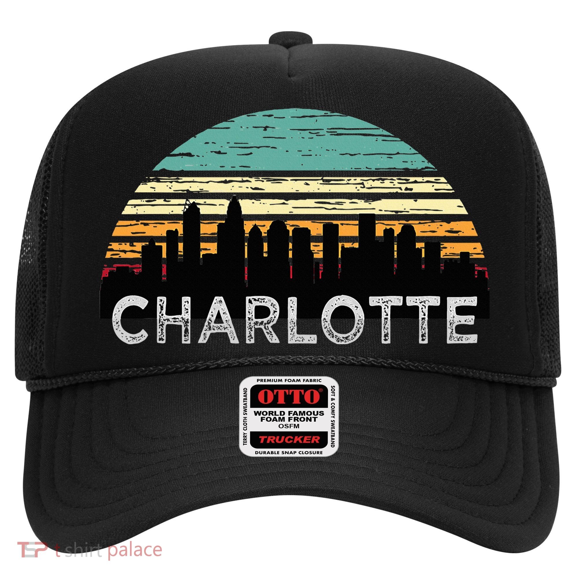 Retro Charlotte North Carolina Print Skyline Hat