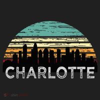 Retro Charlotte North Carolina Print Skyline Hat thumb 2