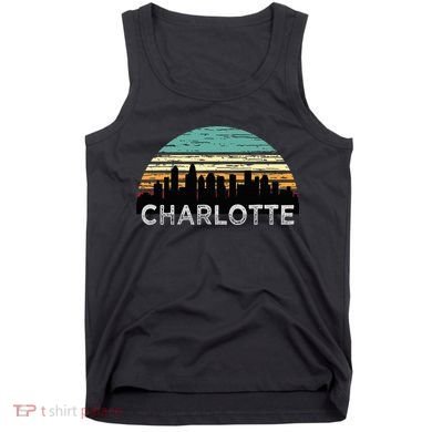 Retro Charlotte North Carolina Print Skyline Tank Top