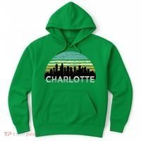 Retro Charlotte North Carolina Print Skyline Hoodie thumb 0