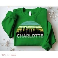 Retro Charlotte North Carolina Print Skyline Sweatshirt thumb 2