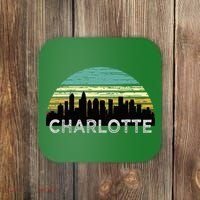 Retro Charlotte North Carolina Print Skyline Coaster thumb 0