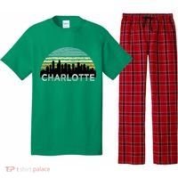 Retro Charlotte North Carolina Print Skyline Pajama Set thumb 0