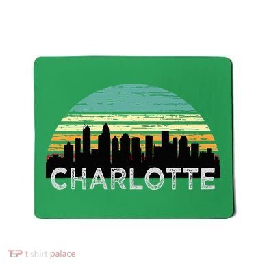 Retro Charlotte North Carolina Print Skyline Mousepad