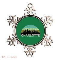 Retro Charlotte North Carolina Print Skyline Ornament thumb 0