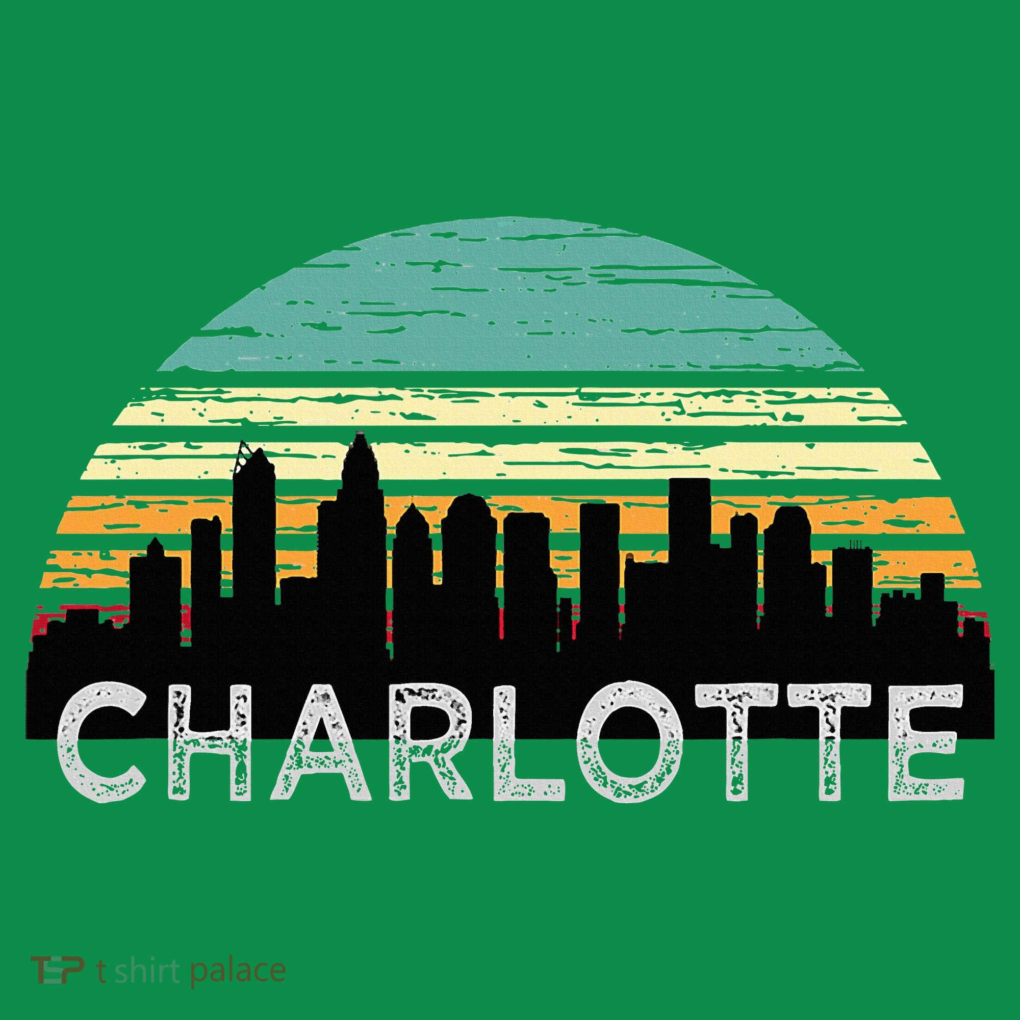 Retro Charlotte North Carolina Print Skyline Baby Bodysuit
