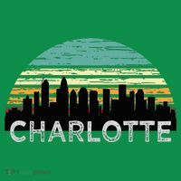 Retro Charlotte North Carolina Print Skyline Kids Sweatshirt thumb 2