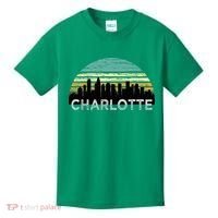 Retro Charlotte North Carolina Print Skyline Kids T-Shirt thumb 0