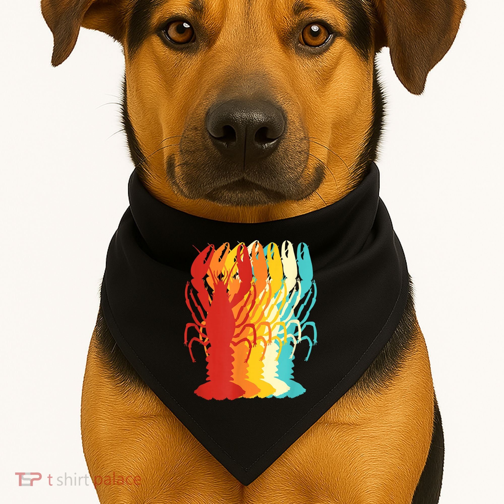 Retro Crawfish Novelty Cajun Crayfish USA-Made Doggie Bandana
